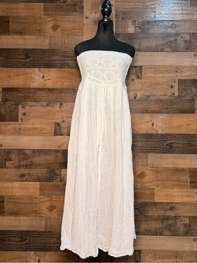NEW NWT Free People Women's White/Ivory Maxi Dress Skirt Cover Up Large TEP 140